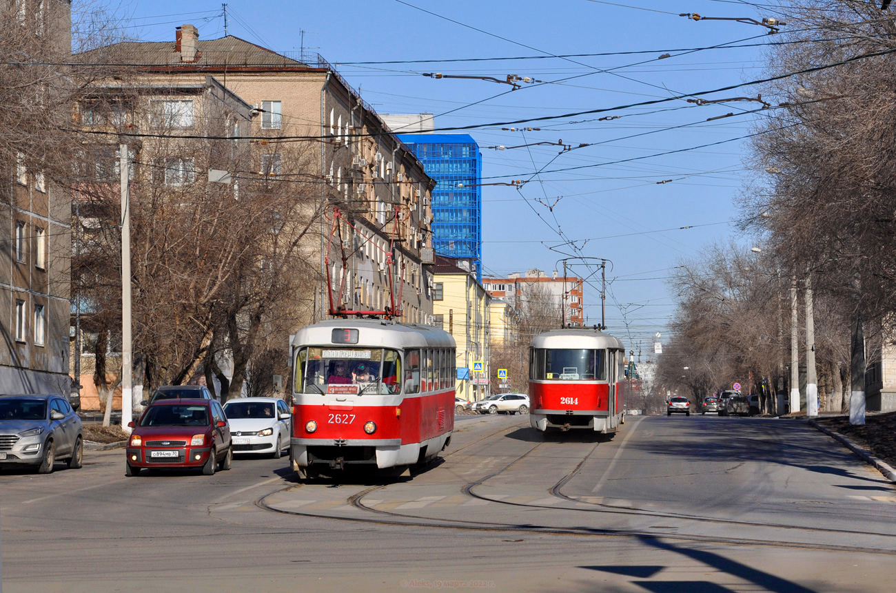 Волгоград, Tatra T3SU (двухдверная) № 2627; Волгоград, Tatra T3SU (двухдверная) № 2614