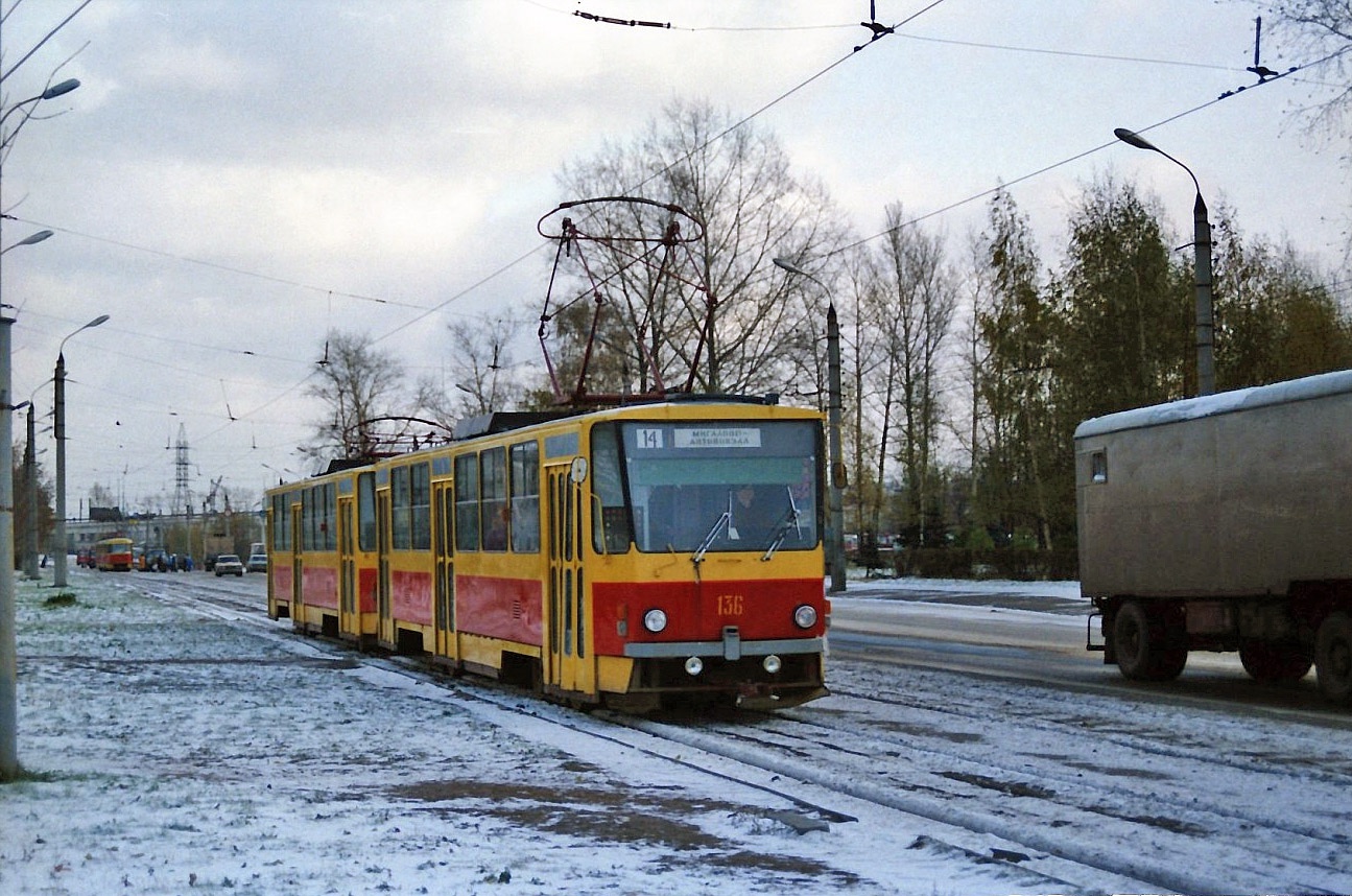 Тверь, Tatra T6B5SU № 136; Тверь — Тверской трамвай в 1990-е гг.; Тверь — Трамвайные линии: Московский район