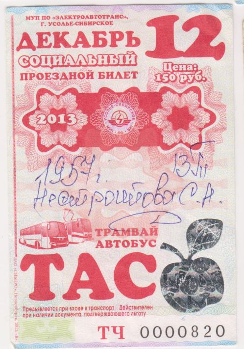 Усолье-Сибирское — Проездные документы