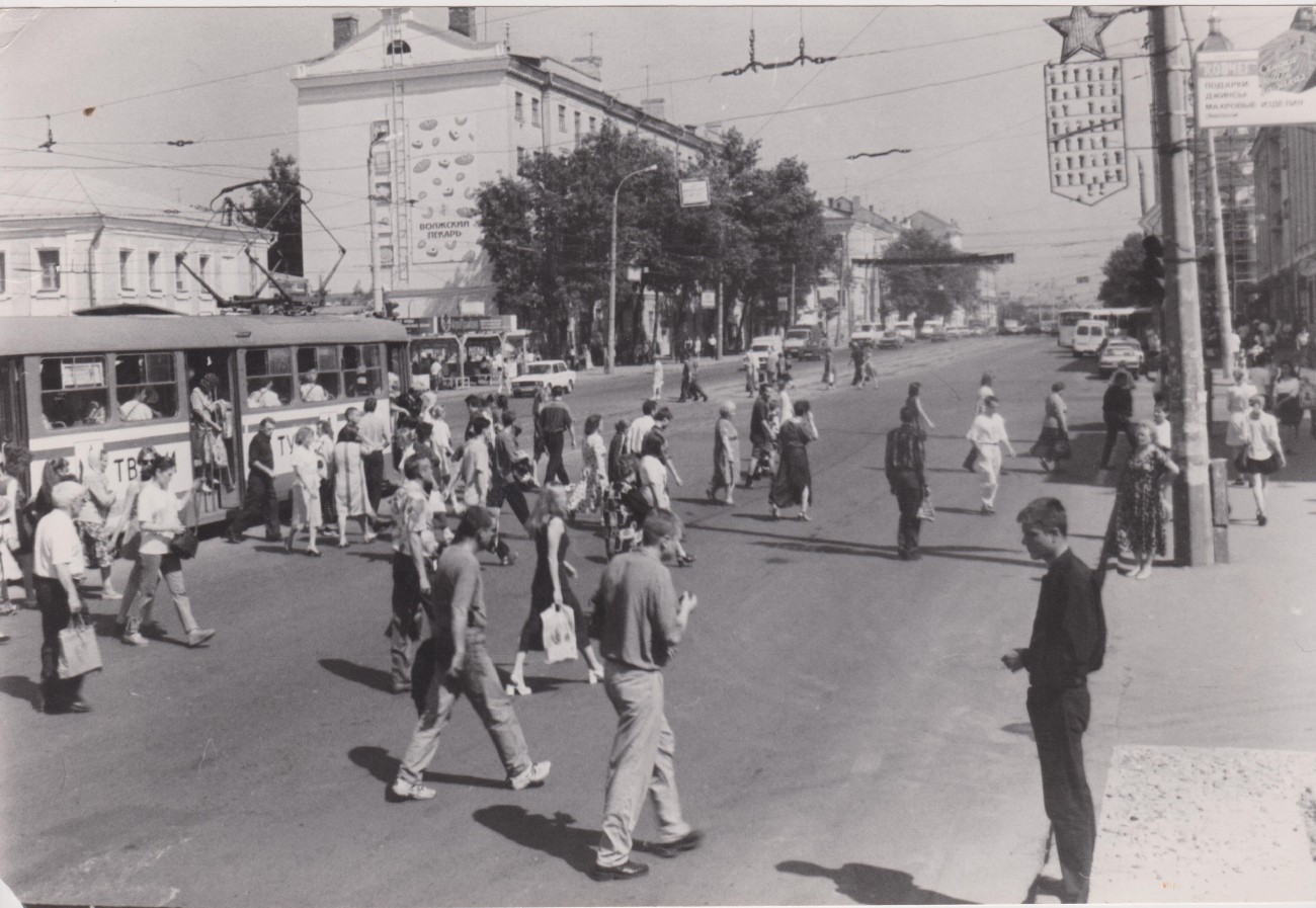 Тверь, Tatra T3SU № 105; Тверь — Тверской трамвай в 1990-е гг.; Тверь — Трамвайные линии: Центральный район