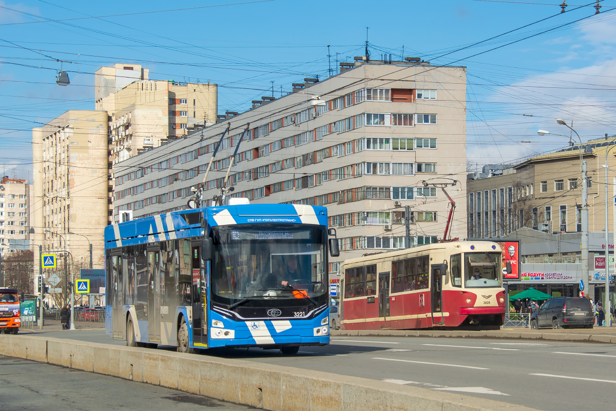 Санкт-Петербург, ПКТС-6281.00 «Адмирал» № 3221; Санкт-Петербург, ЛМ-68М2 (мод. СПб ГЭТ) № 3628