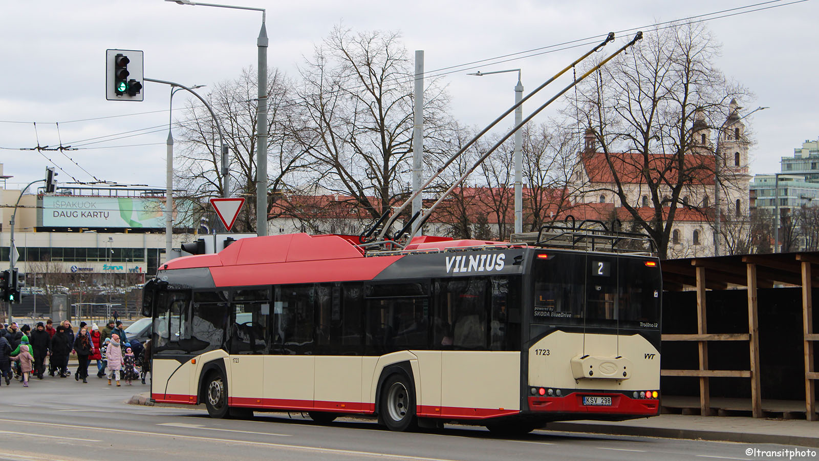 Вильнюс, Solaris Trollino IV 12 Škoda № 1723; Вильнюс — Временные плановые изменения движения