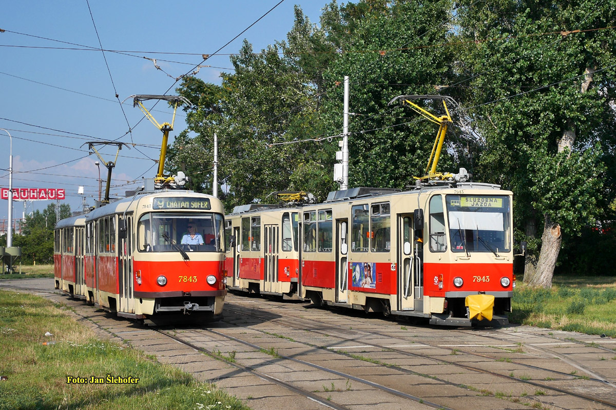 Братислава, Tatra T3G № 7843; Братислава, Tatra T6A5 № 7943