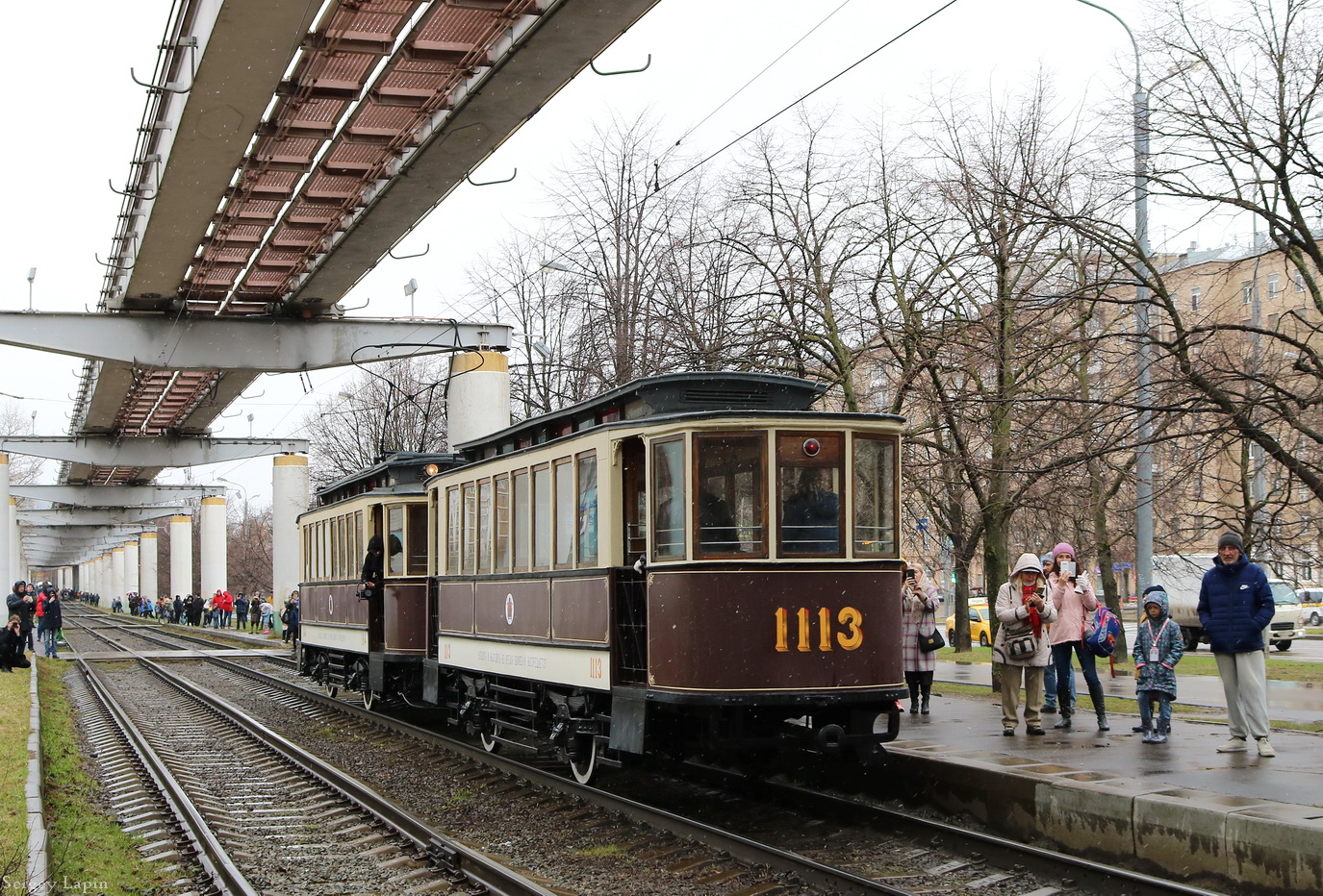 Москва, Двухосный прицепной Мытищинского завода № 1113; Москва — Парад к 123-летию трамвая 16 апреля 2022