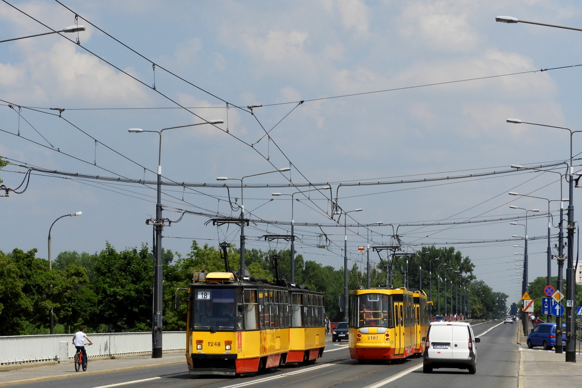Варшава, Konstal 105Na № 1248; Варшава, Konstal 105N2k/2000 № 2103