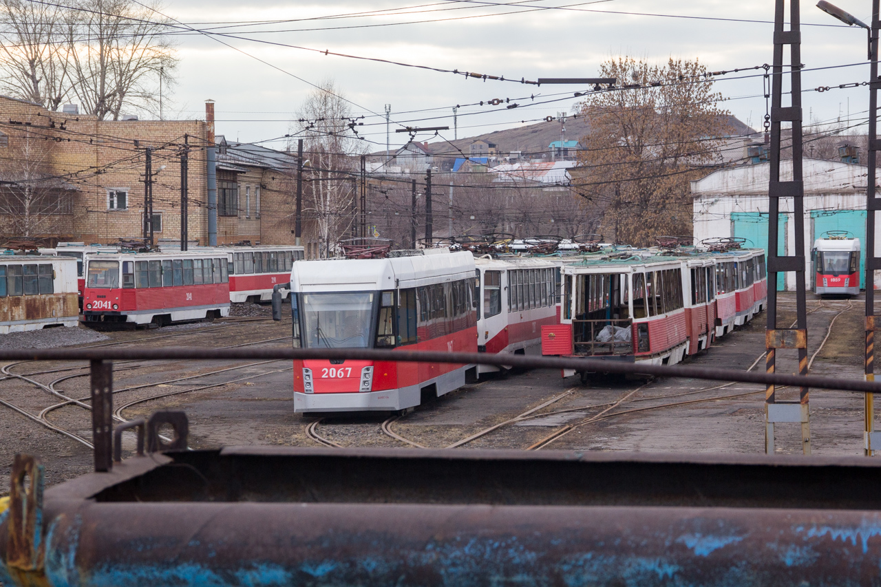 Магнитогорск, 71-605 (КТМ-5М3) № 2041; Магнитогорск, 71-605РМ13 № 1059; Магнитогорск — Трамвайное депо № 1 и ВРЗ