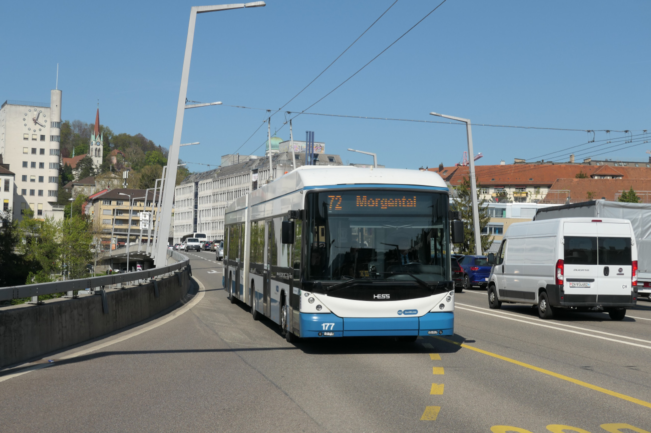 Zürich, Hess SwissTrolley 4 (BGT-N2D) № 177