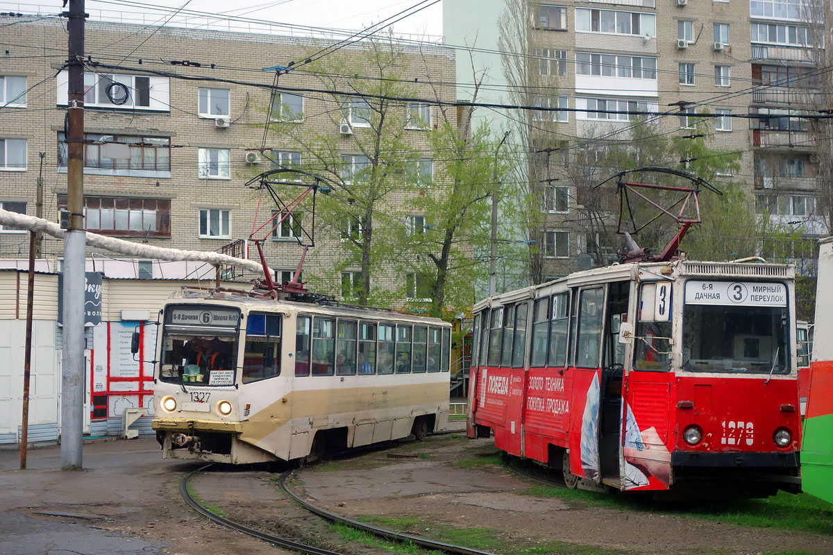 Саратов, 71-608КМ № 1327; Саратов, 71-605 (КТМ-5М3) № 1279