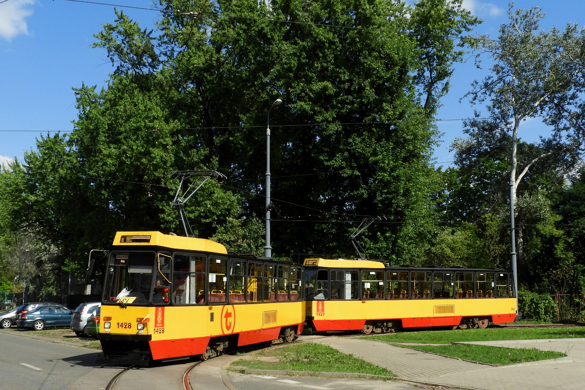 Варшава, Konstal 105Nf № 1428; Варшава, Konstal 105Nf № 1427