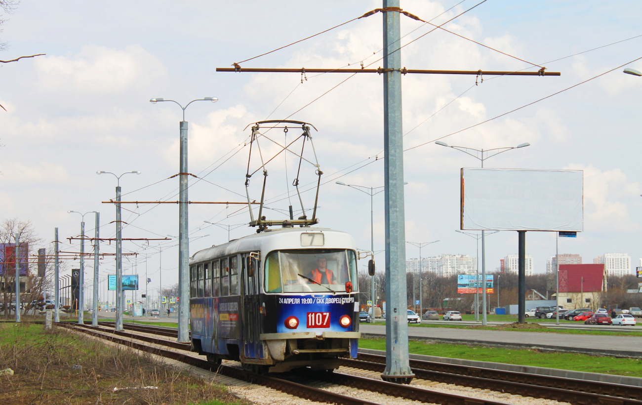 Самара, Tatra T3SU (двухдверная) № 1107; Самара — Трамвайные линии