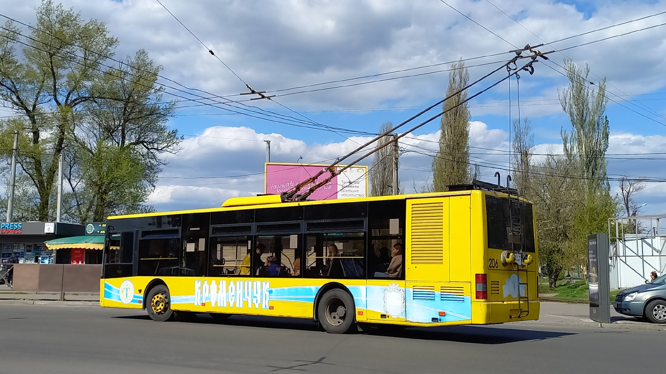 Кременчуг, ЛАЗ E183D1 № 206