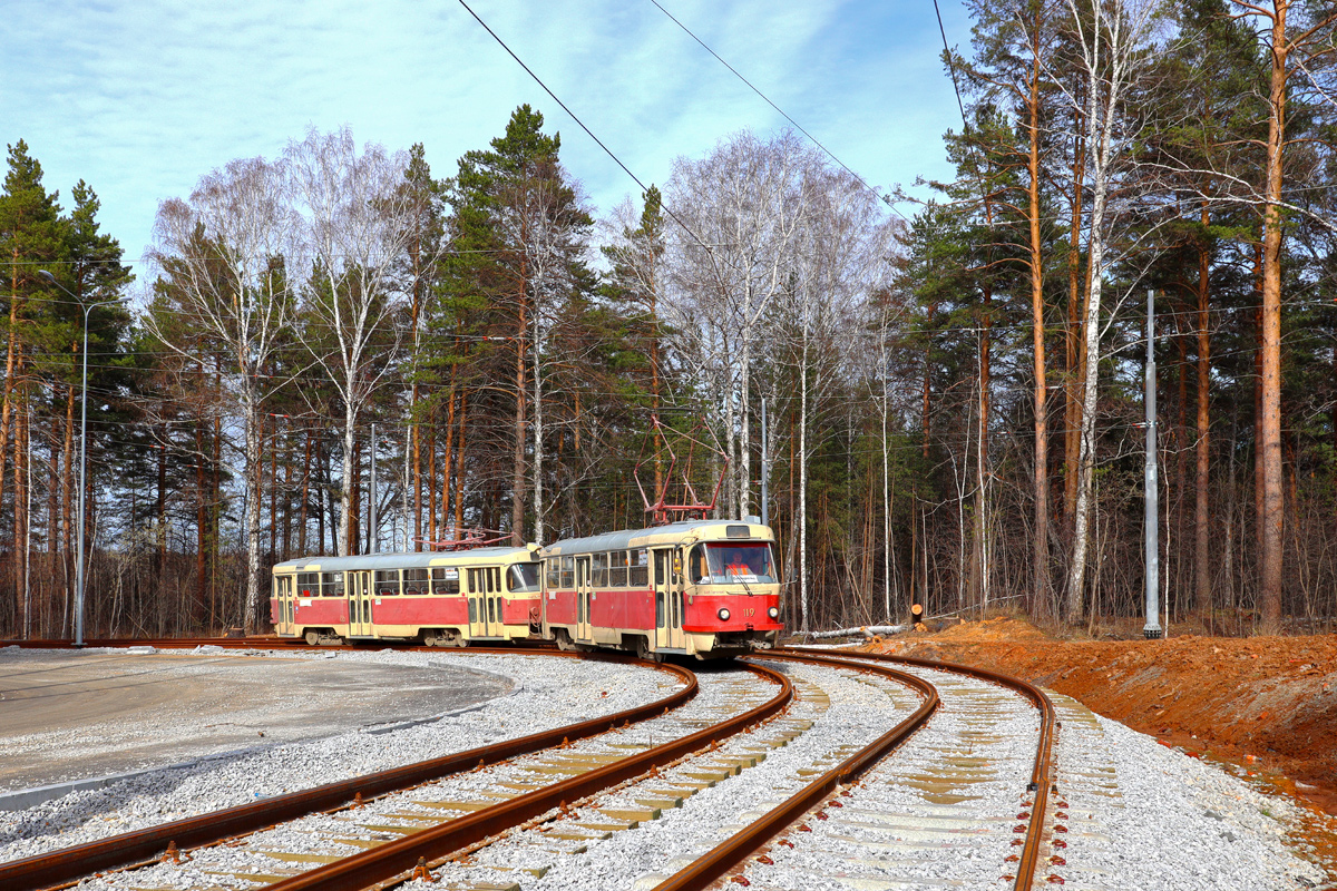 Yekaterinburg, Tatra T3SU (2-door) № 119; Yekaterinburg — The construction of a tram line Ekaterinburg — Verhnyaya Pyshma; Verkhniaya Pyshma — The construction of a tram line Ekaterinburg — Verhnyaya Pyshma