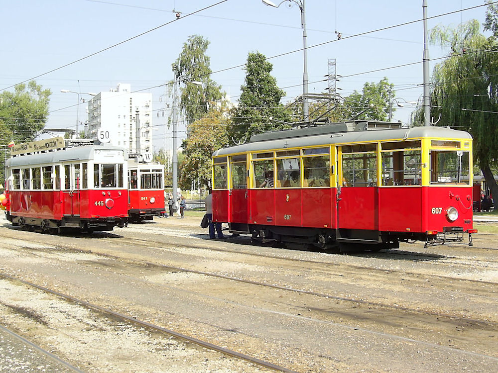 Варшава, WIwK/GFW K № 445; Варшава, Konstal N № 607; Варшава — Дни общественного транспорта (с 2002 г.)