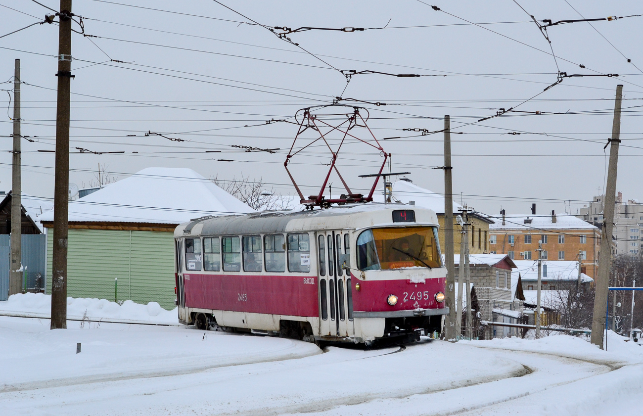 Волгоград, Tatra T3SU (двухдверная) № 2495