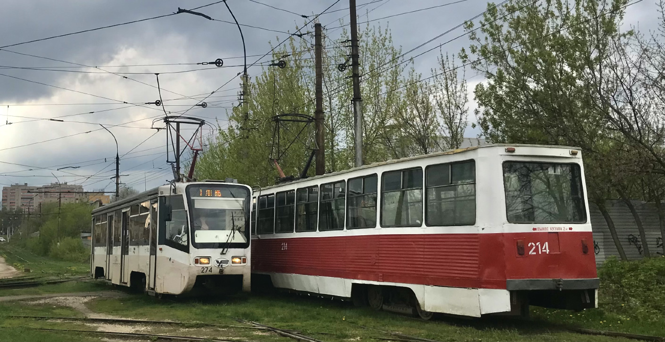 Липецк, 71-605 (КТМ-5М3) № 214; Липецк, 71-619К № 274