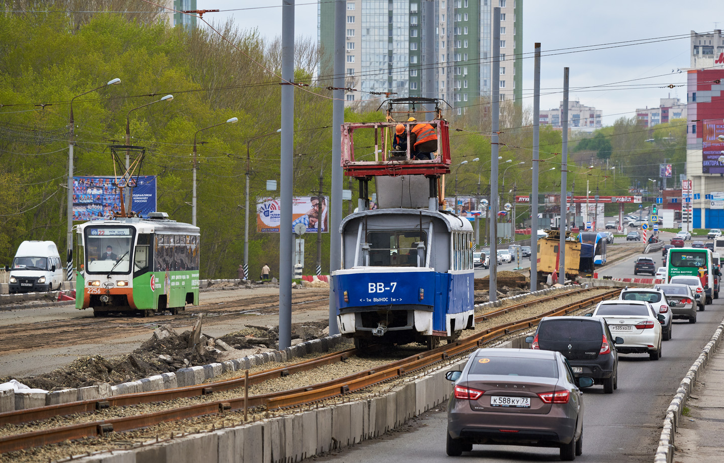 Ульяновск, Tatra T3SU (двухдверная) № ВВ-7; Ульяновск — Ремонт моста по улице Минаева