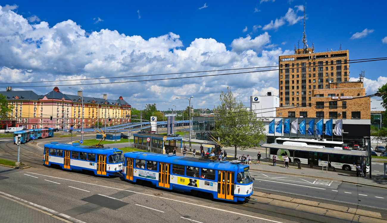 Острава, Tatra T3R.P № 998; Острава, Tatra T3R.P № 1015; Острава — Фото с Tieto Towers