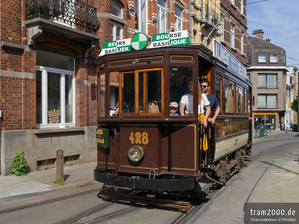 Brussels, Nivelles 2-axle motor car Nr. 428; Brussels — 40th anniversary of the Tram Museum (22/05/2022)