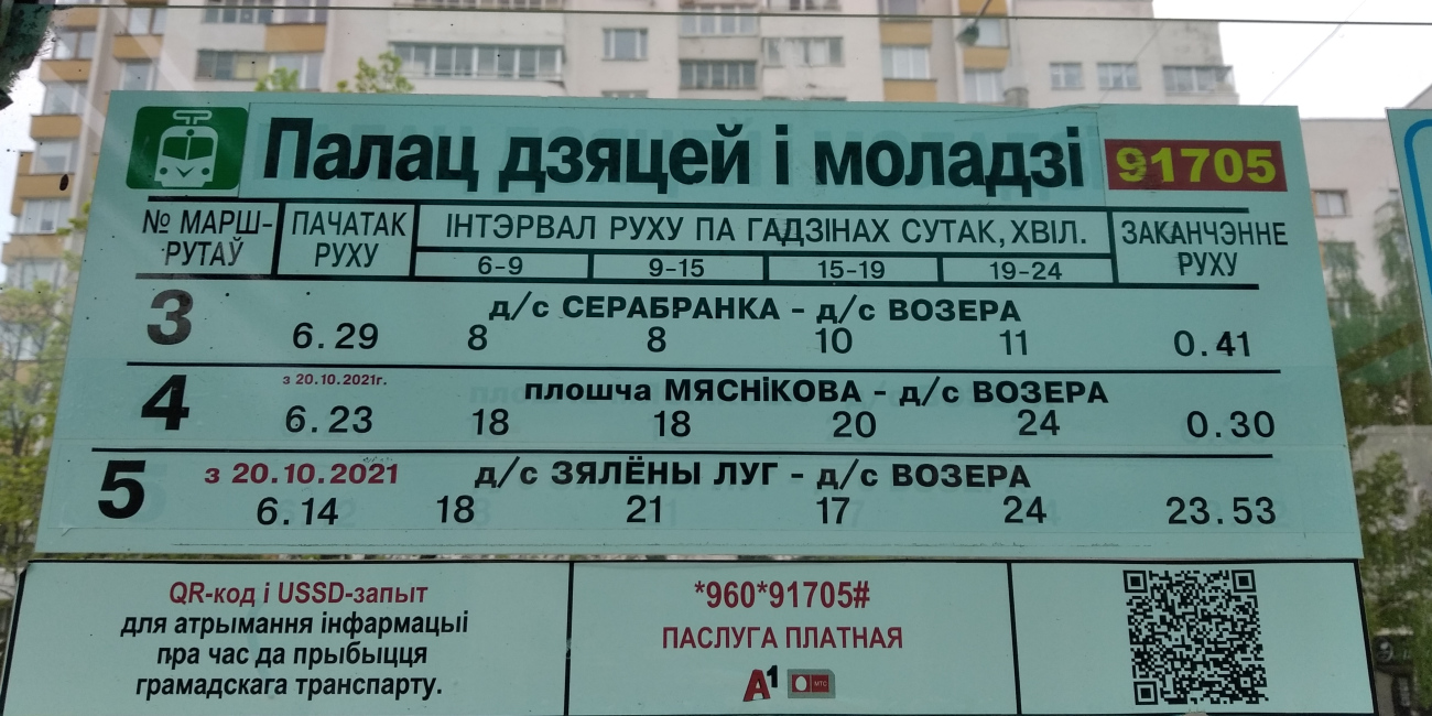 Минск — Остановочные таблички