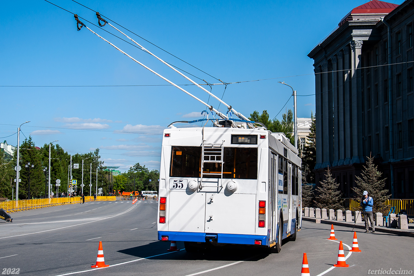 Омск, Тролза-5275.03 «Оптима» № 55; Омск — 03-04.06.2022 — ХХ Всероссийский конкурс профессионального мастерства "Лучший водитель троллейбуса" Омск-2022