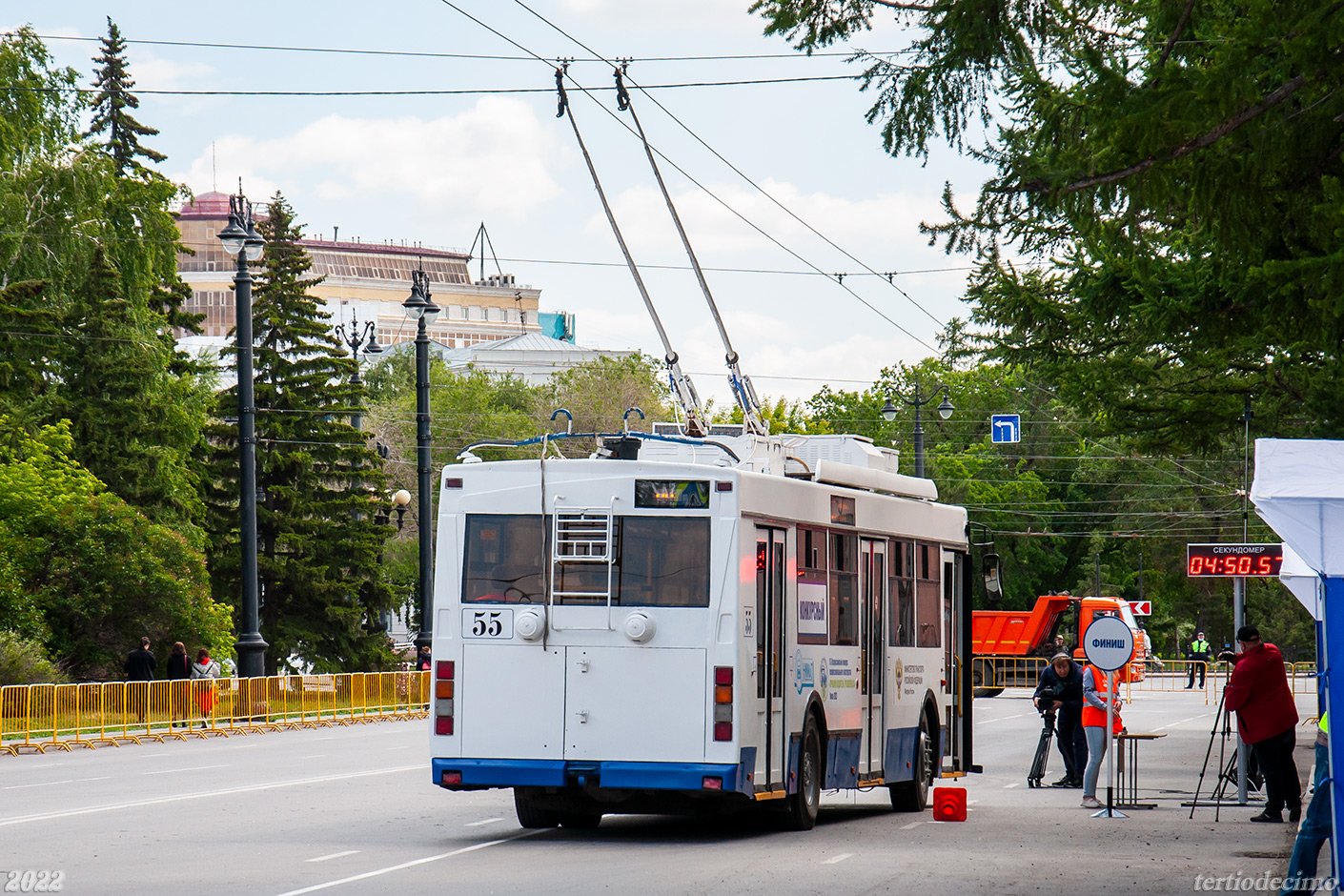 Омск, Тролза-5275.03 «Оптима» № 55; Омск — 03-04.06.2022 — ХХ Всероссийский конкурс профессионального мастерства "Лучший водитель троллейбуса" Омск-2022
