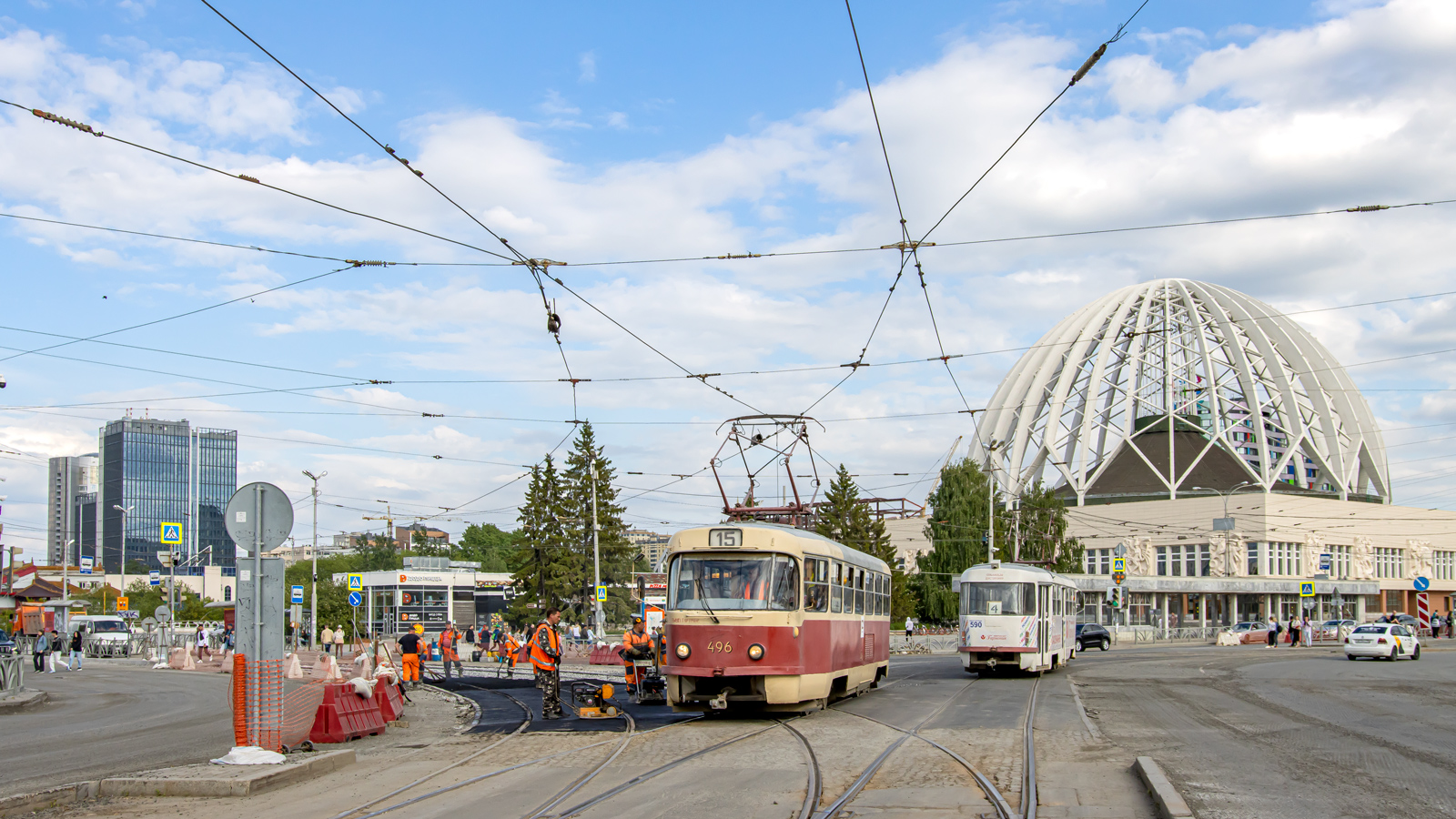Yekaterinburg, Tatra T3SU (2-door) # 496; Yekaterinburg, Tatra T3SU # 590