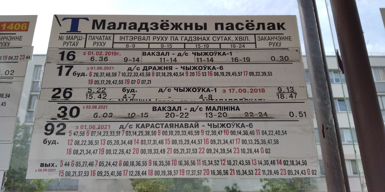 Минск — Остановочные таблички