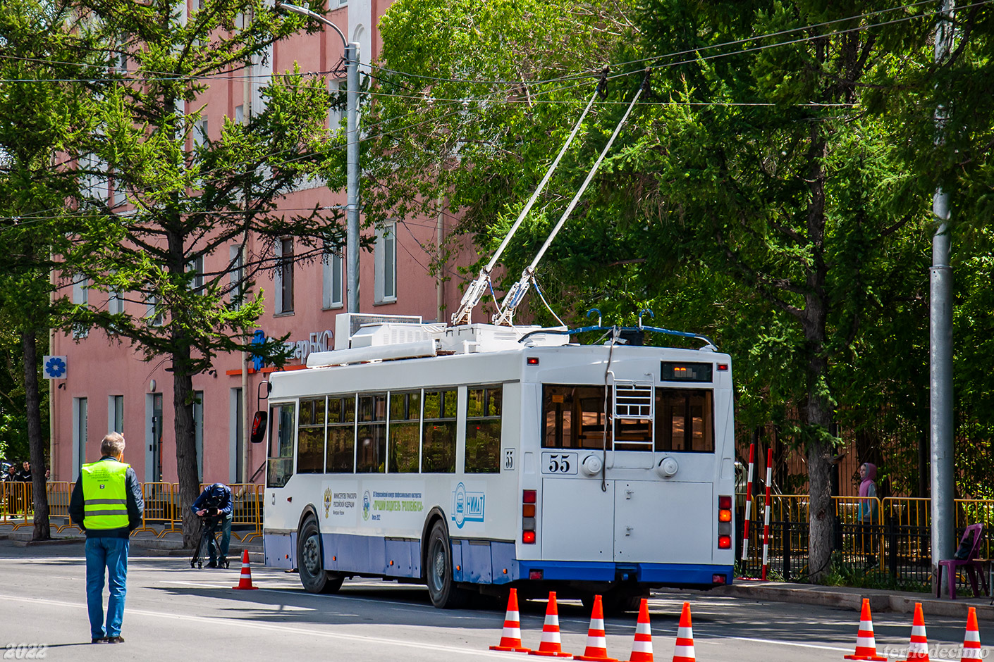 Омск, Тролза-5275.03 «Оптима» № 55; Омск — 03-04.06.2022 — ХХ Всероссийский конкурс профессионального мастерства "Лучший водитель троллейбуса" Омск-2022