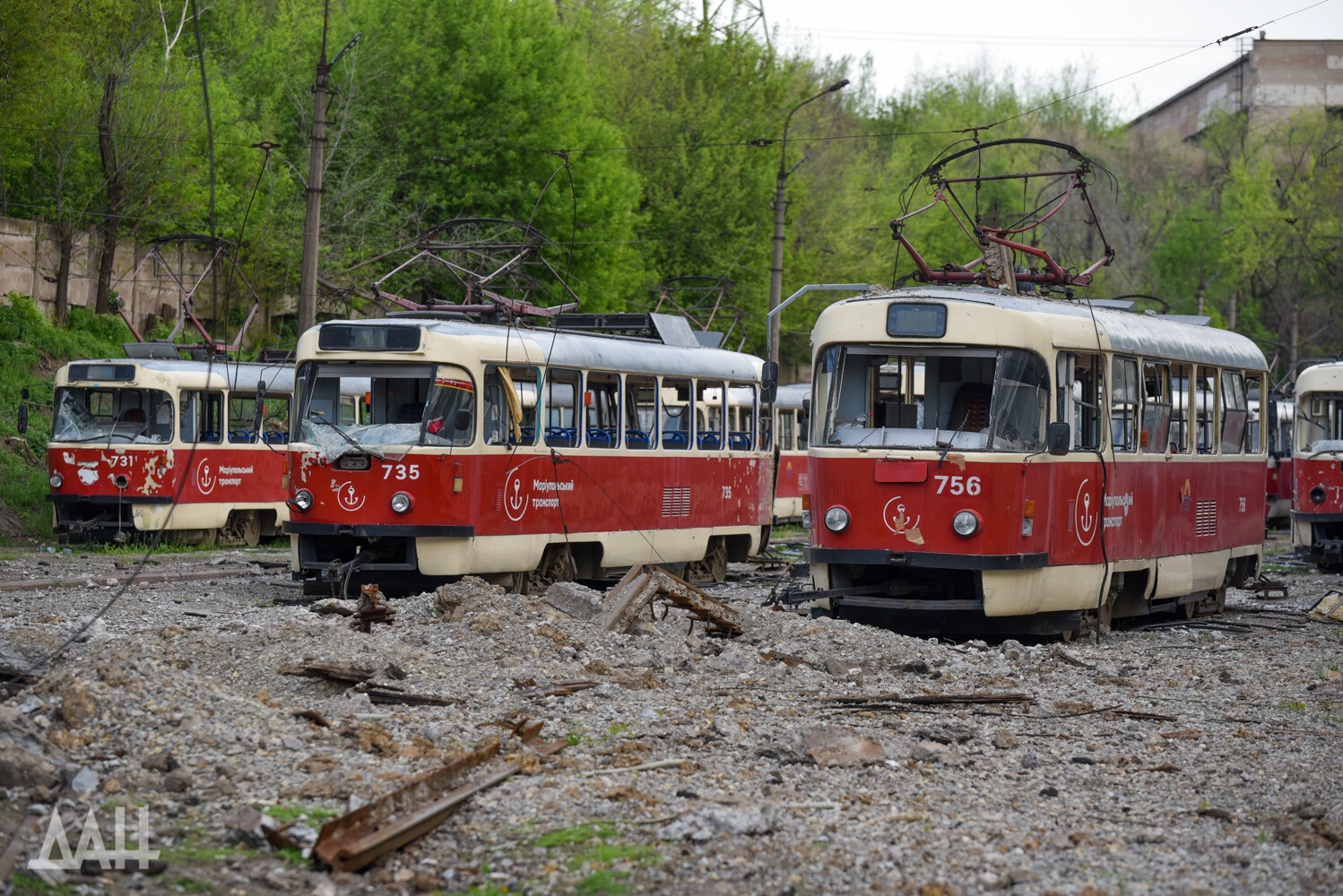 Mariupol, Tatra T3A Br. 735; Mariupol, Tatra T3SUCS Br. 756; Mariupol — Aftermath of Military Actions 24 February – 20 May 2022