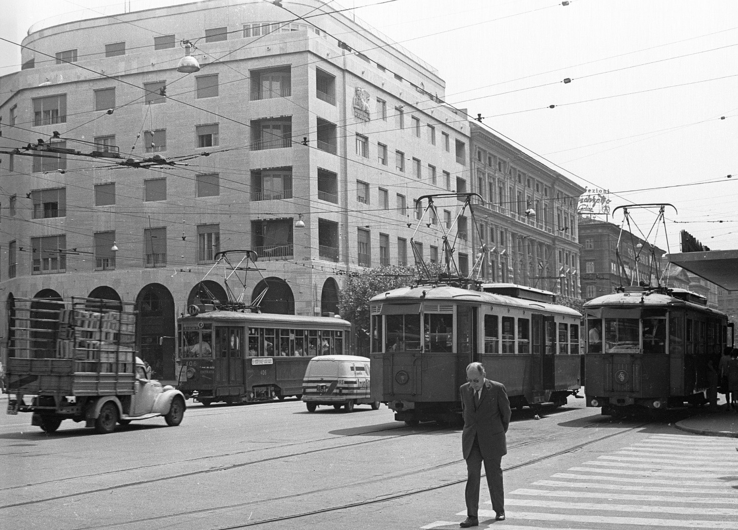 Триест, Четырёхосный моторный Stanga № 406; Триест — Старые фотографии