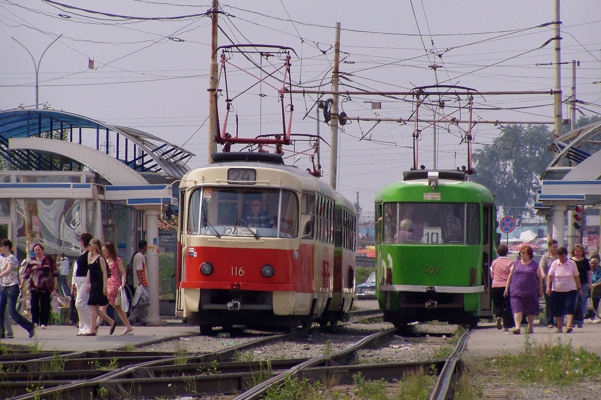 Єкатеринбург, Tatra T3SU (двухдверная) № 116; Єкатеринбург, Tatra T3SU (двухдверная) № 497
