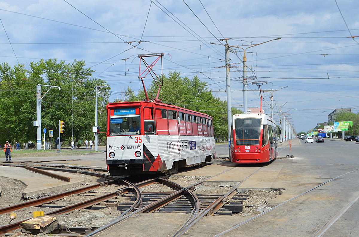 Павлодар, 71-605 (КТМ-5М3) № 35; Павлодар, БКМ 802Е № 169