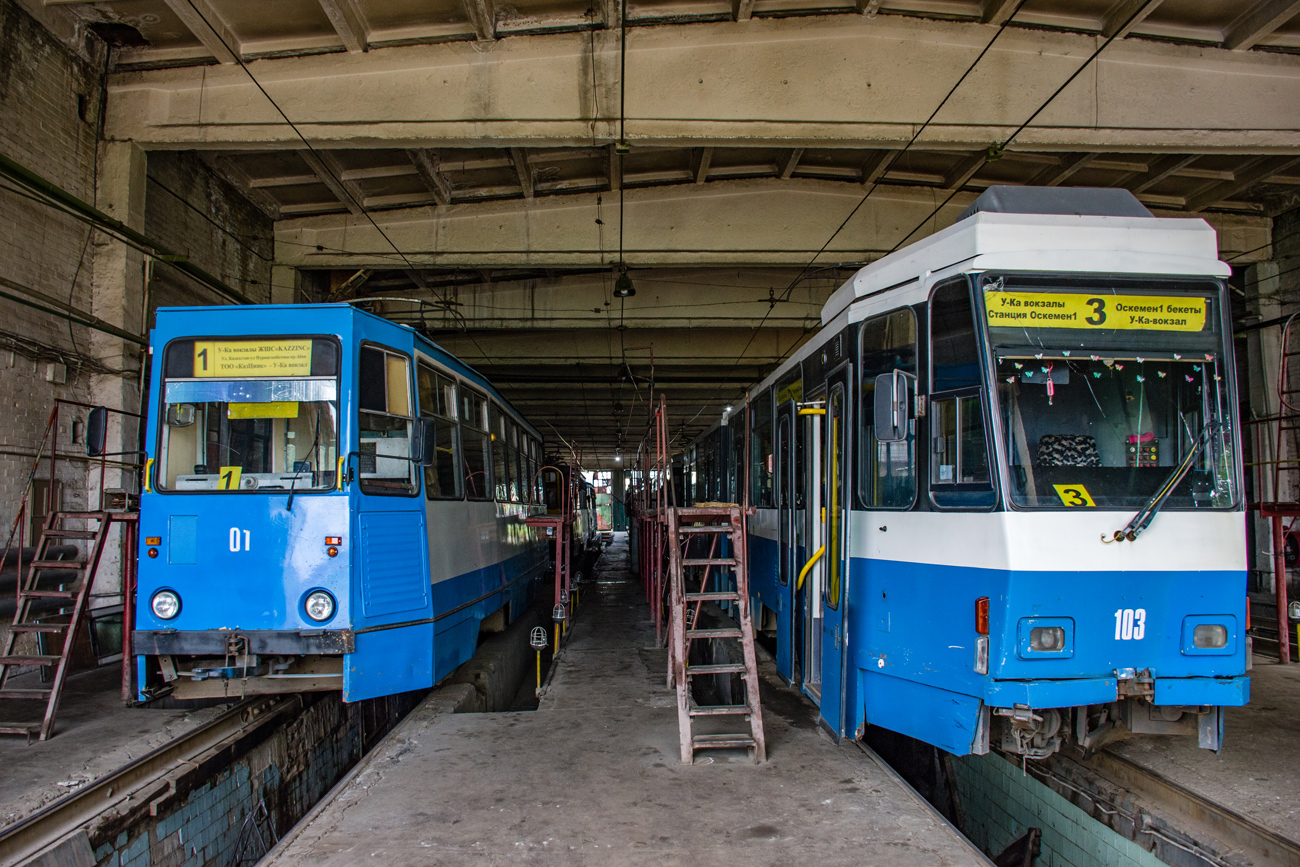 Усть-Каменогорск, 71-605 (КТМ-5М3) № 01; Усть-Каменогорск, Tatra KT4DtM № 103