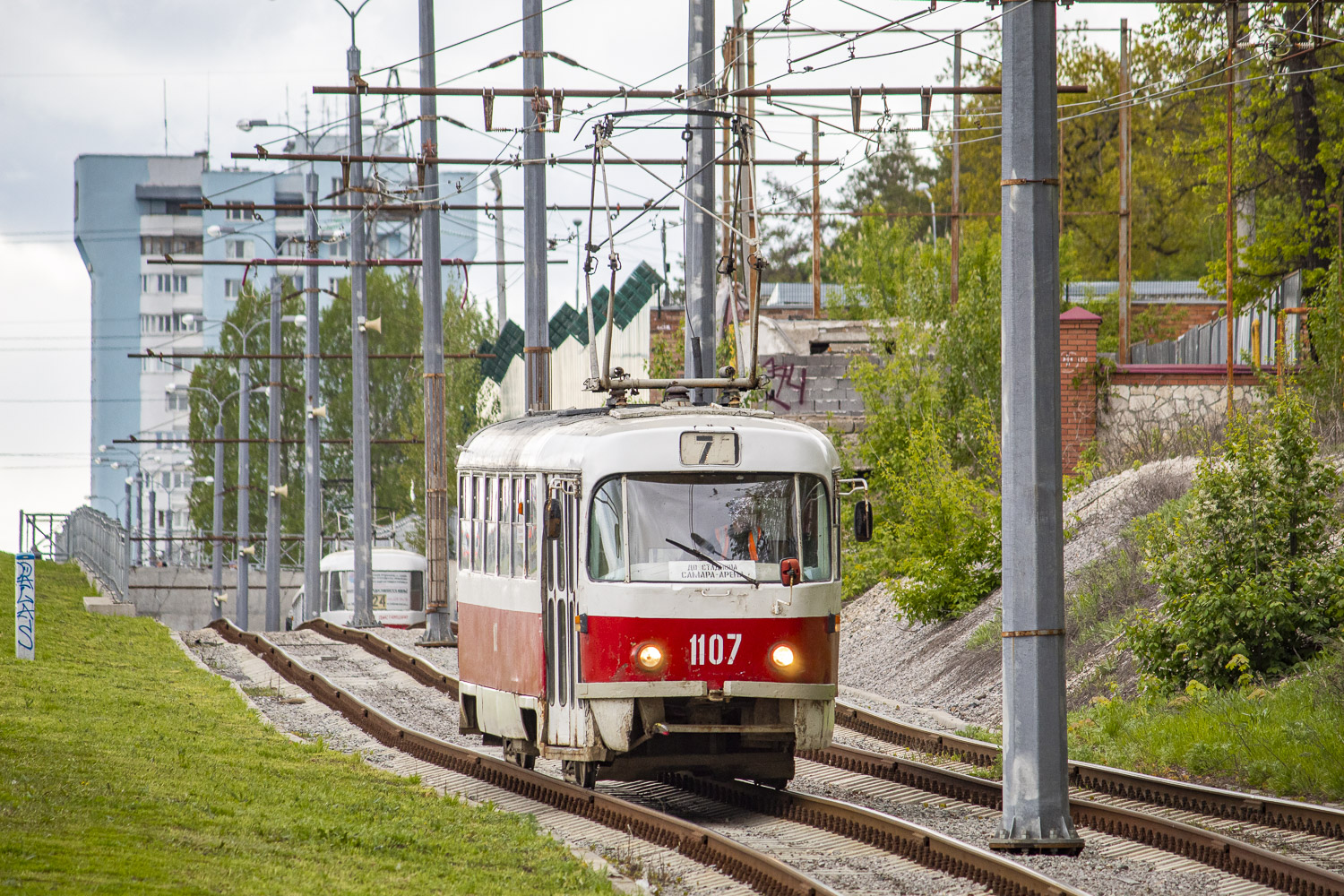 Самара, Tatra T3SU (двухдверная) № 1107