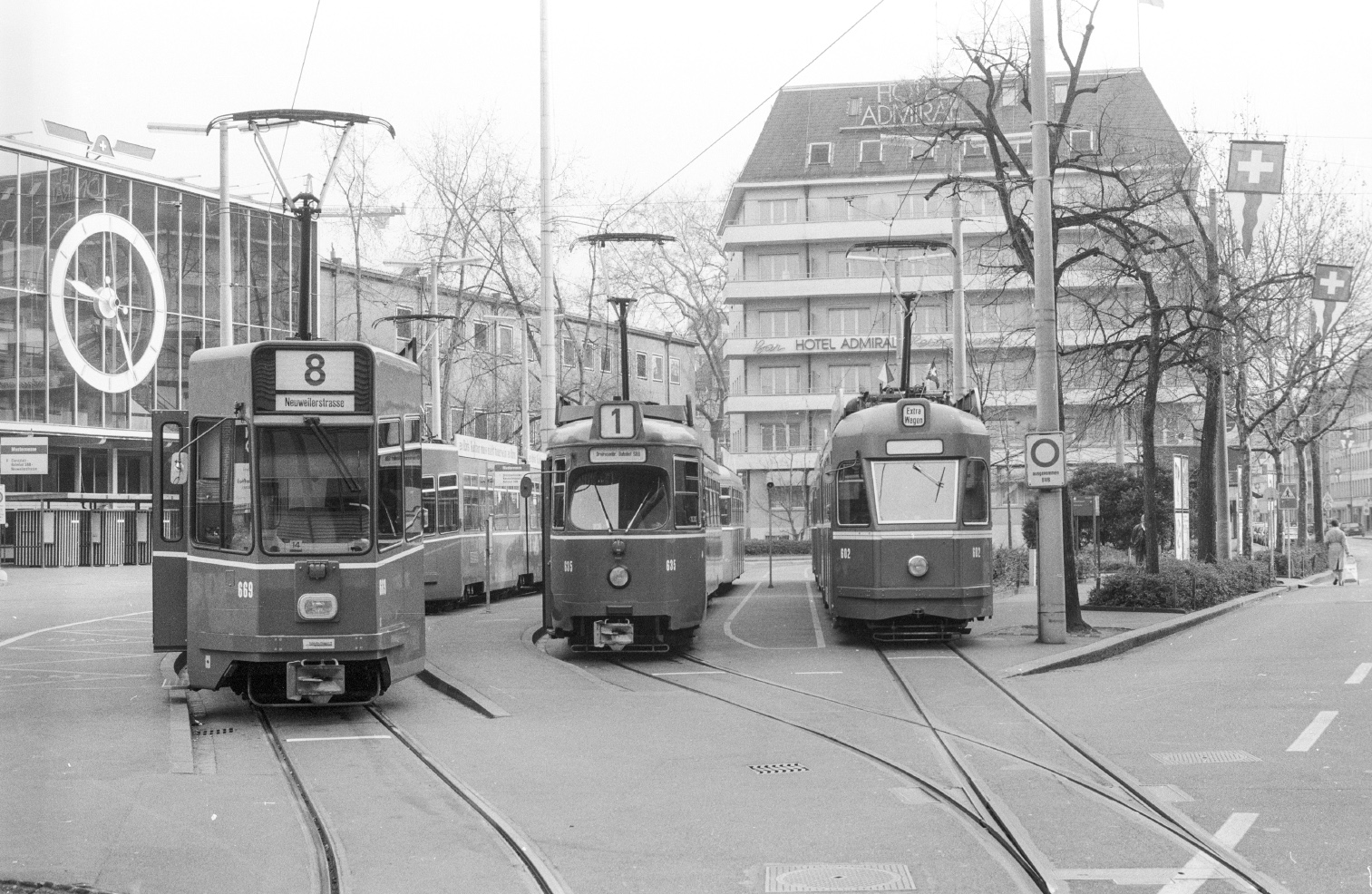 Базель, Schindler/Siemens Be 4/6 № 669; Базель, Duewag GT6 № 635; Базель, SIG/BBC Be 6/6 № 602; Базель — Старые фотографии