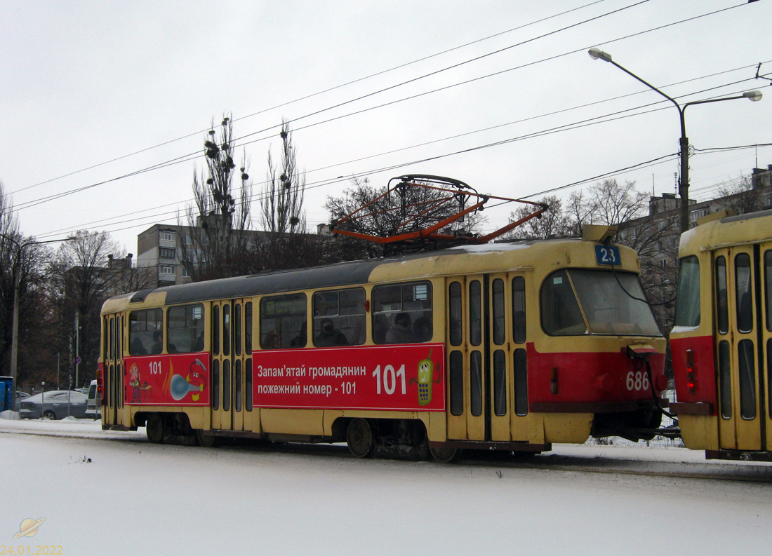 Харьков, Tatra T3SU № 686