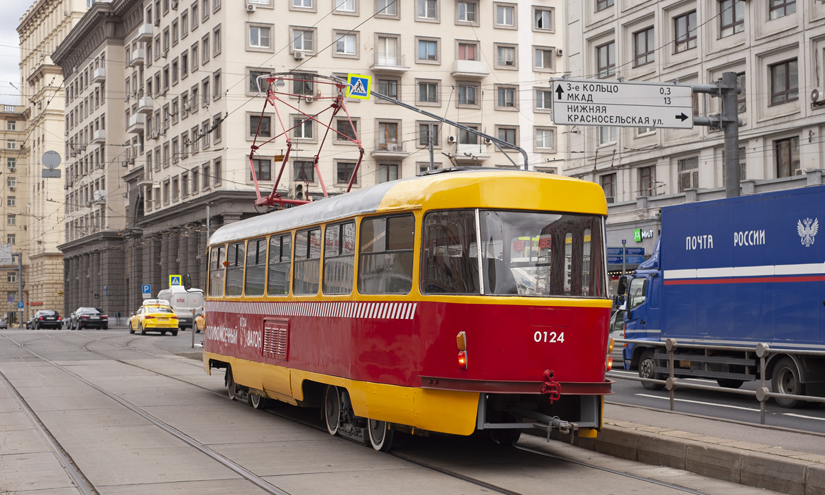 Москва, Tatra T3SU (двухдверная) № 0124