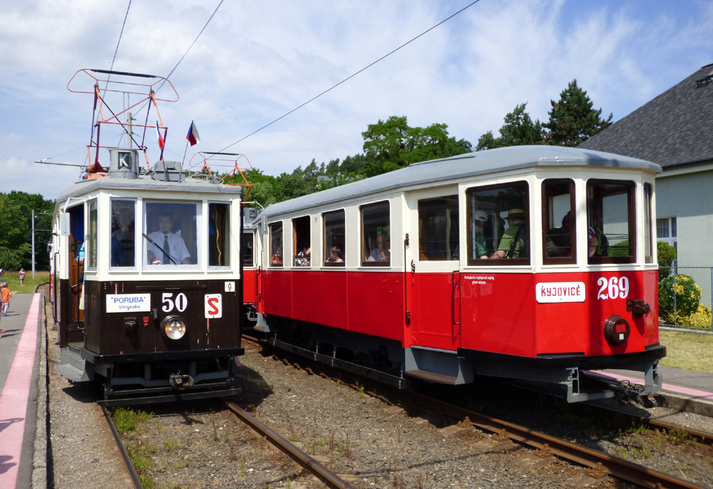 Ostrava, KPS 2-axle motor car # 50; Ostrava, Vítkovice 2-axle trailer car # 269