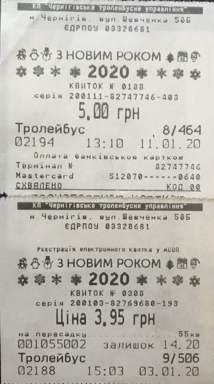 Чернигов — Проездные документы