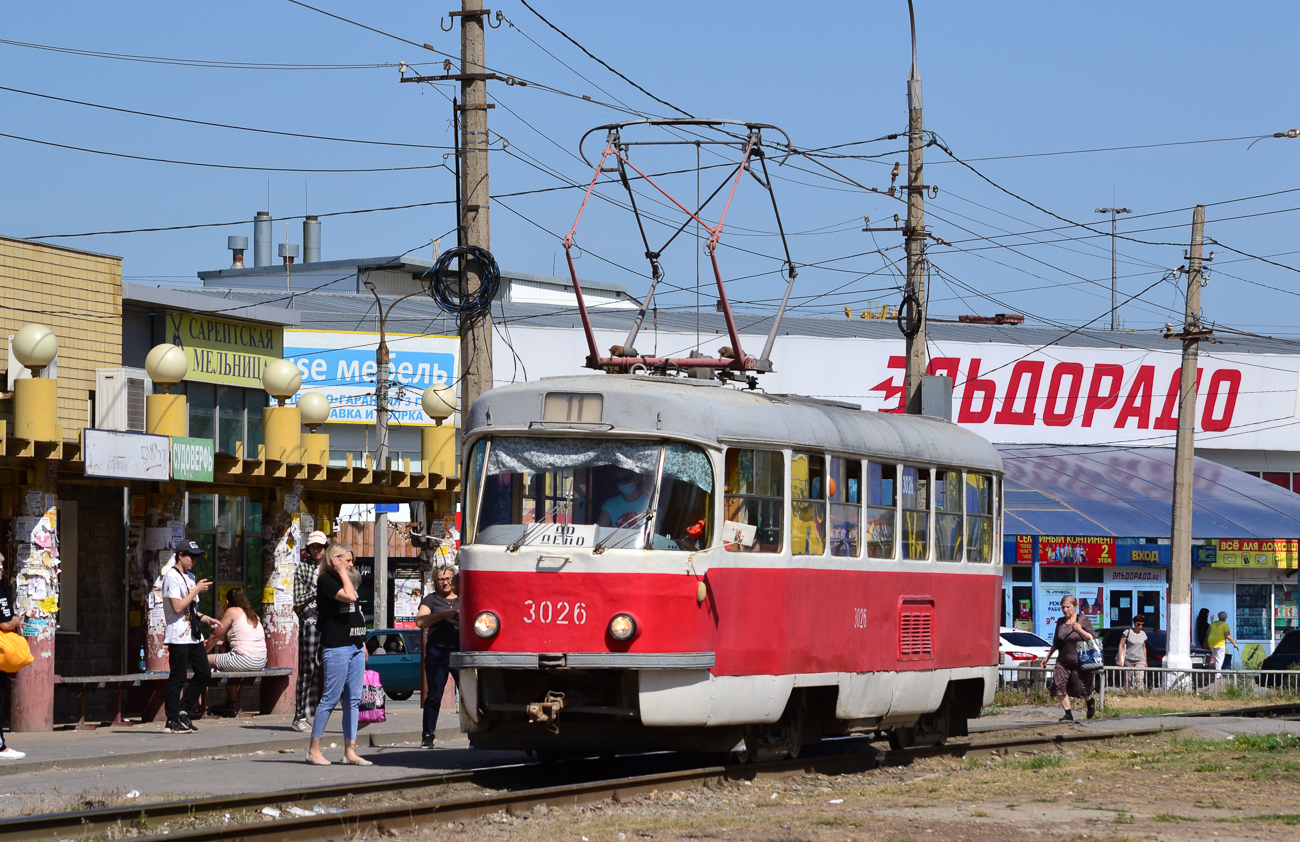 Волгоград, Tatra T3SU (двухдверная) № 3026
