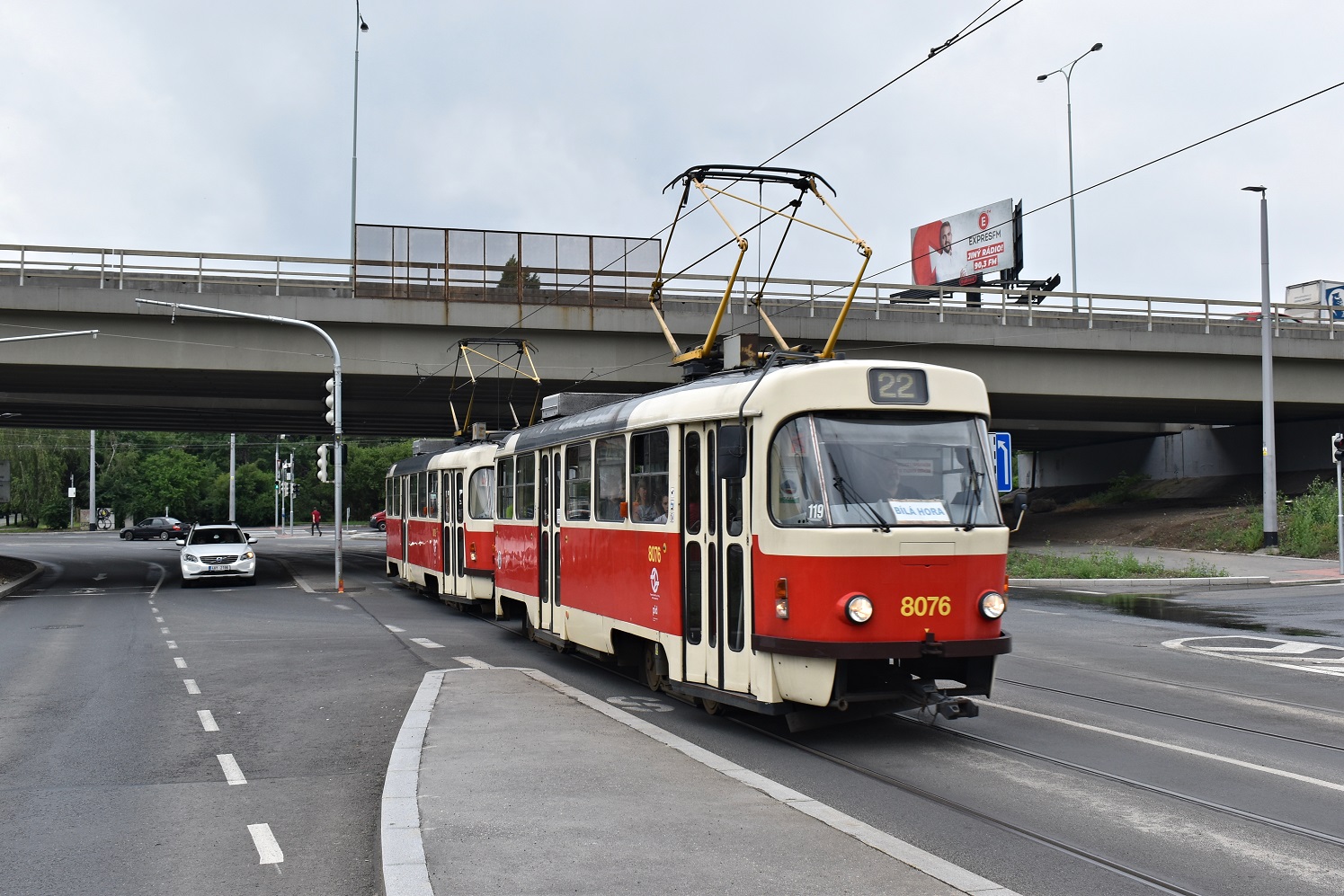 Прага, Tatra T3M2-DVC № 8076