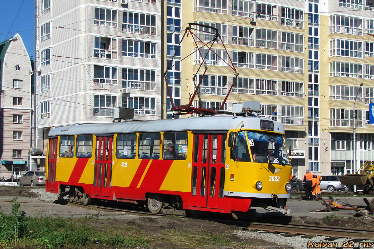 Barnaul, Tatra T3SU GOH Barnaul № 3028; Barnaul — Reconstruction of bridge on Prospect Lenina and Kulagina Street