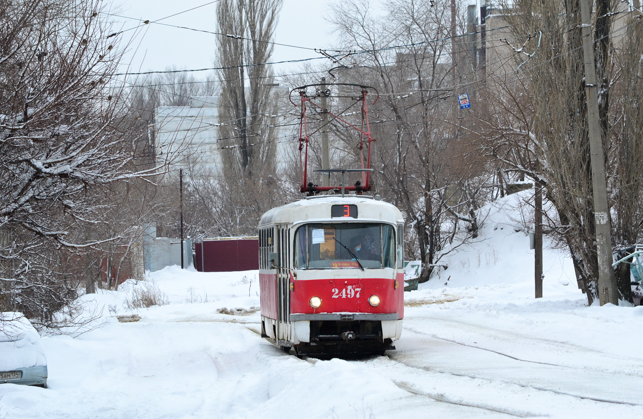 Волгоград, Tatra T3SU (двухдверная) № 2497