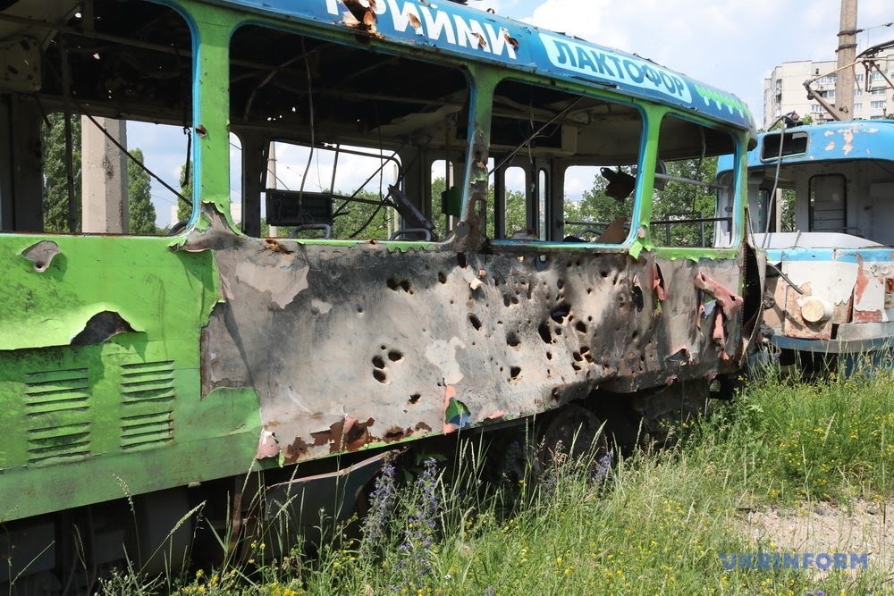 Харьков, Tatra T3A № 5168; Харьков — Последствия боевых действий — 02.2022 — н.в.; Харьков — Последствия бомбардировок Салтовского трамвайного депо