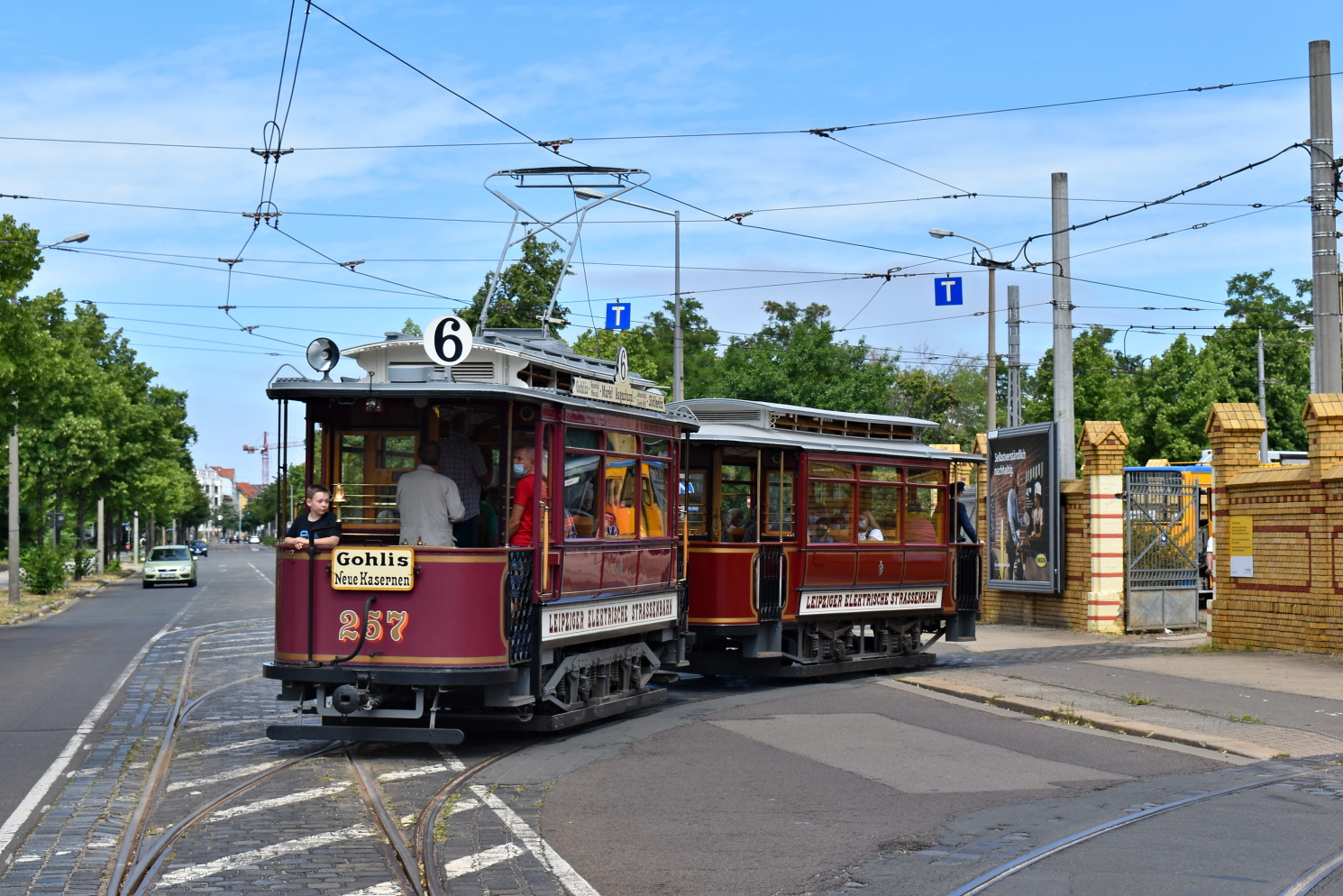 Лейпциг, Двухосный моторный Weimar/AEG № 257; Лейпциг, Двухосный прицепной Weimar № 305