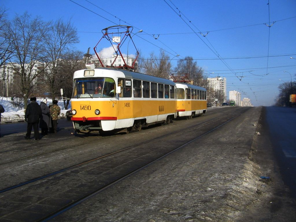 Москва, Tatra T3SU № 1490