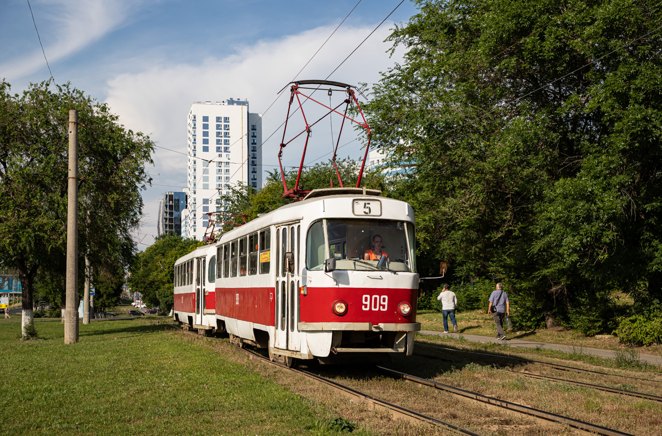 Самара, Tatra T3SU (двухдверная) № 909