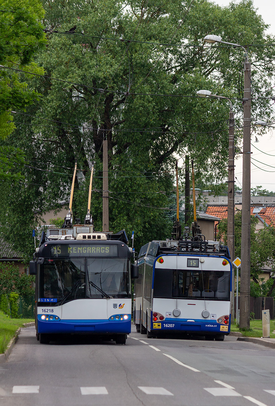 Рига, Solaris Trollino II 18 Ganz № 16218; Рига, Solaris Trollino II 18 Ganz № 16207