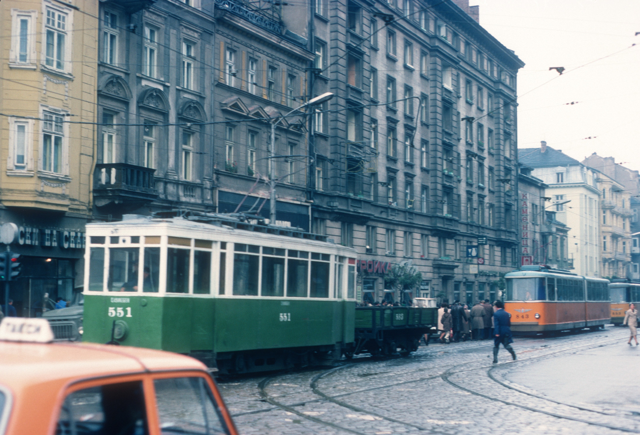 Sofia, Ansaldo/Ernesto Breda/Marelli N°. 551; Sofia, 2-axle trailer car N°. 583; Sofia, Sofia-65 N°. 653; Sofia — Historical — Тramway photos (1945–1989) Sofia, Ansaldo/Ernesto Breda/Marelli N°. 551; Sofia, 2-axle trailer car N°. 583; Sofia, Sofia-65 N°. 653; Sofia — Historical — Тramway photos (1945–1989)