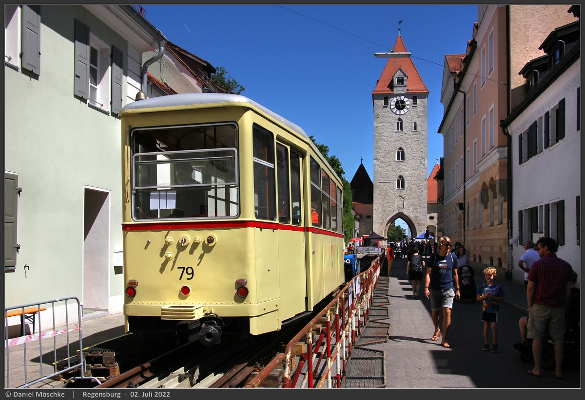 Регенсбург, Rathgeber SB6 № 79; Регенсбург — Beiwagenfahrten zum Ostengassenfest 07/2022 Регенсбург, Rathgeber SB6 № 79; Регенсбург — Beiwagenfahrten zum Ostengassenfest 07/2022